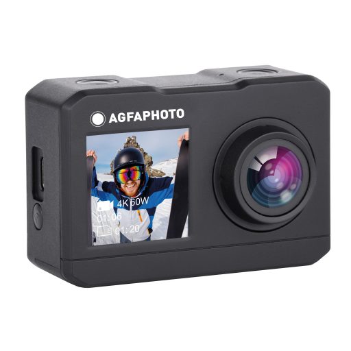 AgfaPhoto Realimove AC7000BK akciókamera, 2,7K, 120°, wifi, 30m-ig vízálló tok, dupla kijelző