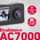AgfaPhoto Realimove AC7000BK akciókamera, 2,7K, 120°, wifi, 30m-ig vízálló tok, dupla kijelző