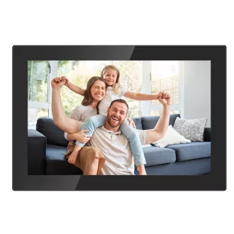   AgfaPhoto APF1000WIFI digitális képkeret 10" videó, hang, mozgásérzékelő, 32gb, Frameo, üveg, fekete
