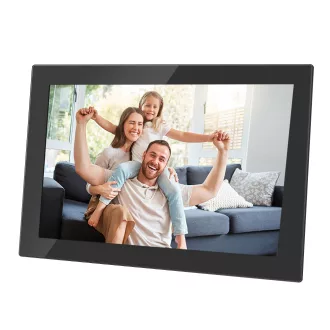   AgfaPhoto APF1000WIFI digitális képkeret 10" videó, hang, mozgásérzékelő, 32gb, Frameo, üveg, fekete