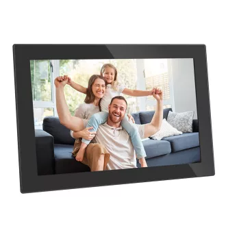   AgfaPhoto APF1000WIFI digitális képkeret 10" videó, hang, mozgásérzékelő, 32gb, Frameo, üveg, fekete