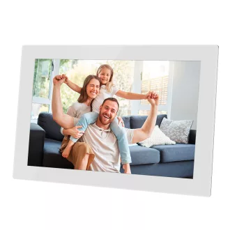   AgfaPhoto APF1000WIFI digitális képkeret 10" videó, hang, mozgásérzékelő, 32gb, Frameo, üveg, fehér