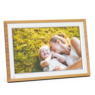   AgfaPhoto APF1000WIFI digitális képkeret 10" videó, hang, mozgásérzékelő, 32gb, Frameo, fa hatás