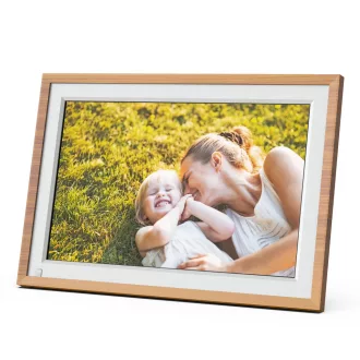   AgfaPhoto APF1000WIFI digitális képkeret 10" videó, hang, mozgásérzékelő, 32gb, Frameo, fa hatás
