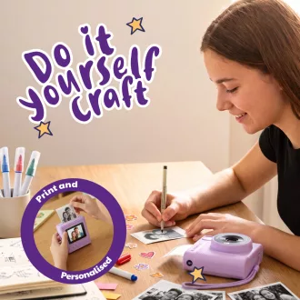   AgfaPhoto Realikids instant cam 2, hőpapíros gyerek fényképezőgép, 4csomag papír, lila