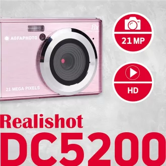   AgfaPhoto DC5200 kompakt digitális fényképezőgép, rózsaszín