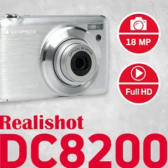   AgfaPhoto DC8200 kompakt digitális fényképezőgép, ezüst