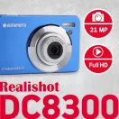 AgfaPhoto DC8300 kompakt digitális fényképezőgép, 21Mp, 8x optikai zoom, kék