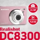 AgfaPhoto DC8300 kompakt digitális fényképezőgép, 21Mp, 8x optikai zoom, rózsaszín