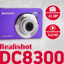 AgfaPhoto DC8300 kompakt digitális fényképezőgép, 21Mp, 8x optikai zoom, lila
