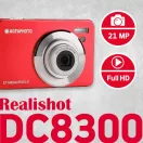 AgfaPhoto DC8300 kompakt digitális fényképezőgép, 21Mp, 8x optikai zoom, piros
