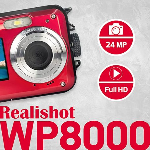 AgfaPhoto WP8000 vízálló kompakt digitális fényképezőgép, piros