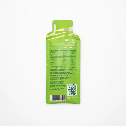 ALLRYS Cool Breeze vegán, hőkezelt lime-mentás rizskészítmény energiapótlásra