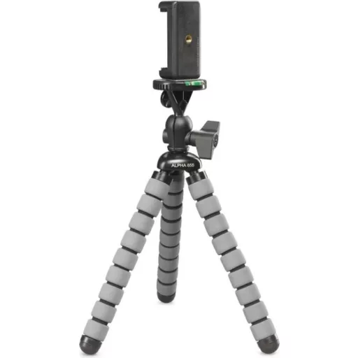 Cullmann Alpha 655; szürke flexibilis lábú állvány mobiladapterrel