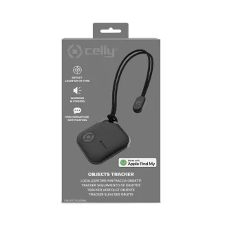   Celly Smartfinder, GPS nyomkövető, IOS, Apple Find My, lokátor kompatibilitás, fekete
