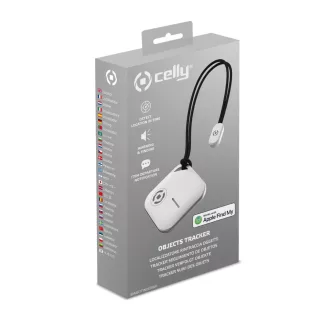   Celly Smartfinder, GPS nyomkövető, IOS, Apple Find My, lokátor kompatibilitás, fehér