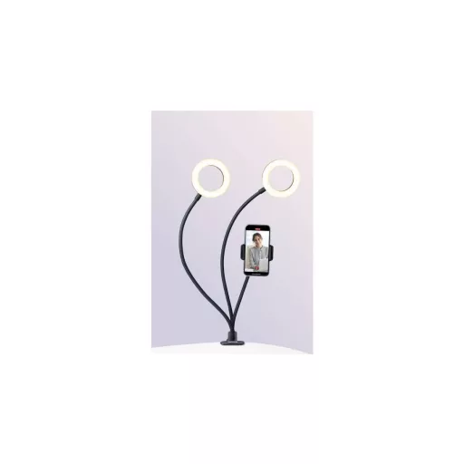 Dörr SLR-12 Bi-Color 2x hajlítható karú LED körlámpa telefon tartóval,csipesszel