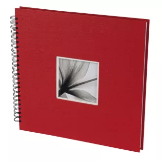   Dörr fotóalbum, spirálos, ablakos, beragasztós, UniTex, 34x34cm, 20lap/40oldal, piros