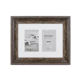   Kenro Bergamo Rustic Brown multi képkeret, 2db 10x15, faerezet hatás, barna
