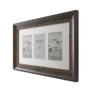   Kenro Bergamo Rustic Brown multi képkeret, 3db 10x15, faerezet hatás, barna