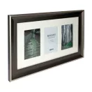 Kenro Bergamo Charcoal multi képkeret, 3db 10x15, faerezet hatás, ezüstszínű matt szegély, szénbarna