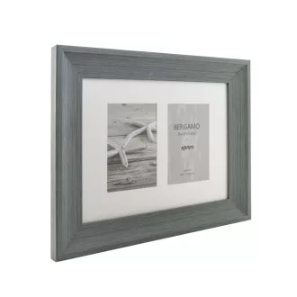   Kenro Bergamo Grey multi képkeret, 2db 10x15, faerezet hatás, szürke