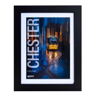   Kenro Chester Black képkeret, A4, 21x29,7cm, paszpartu méret 15x21cm, fekete