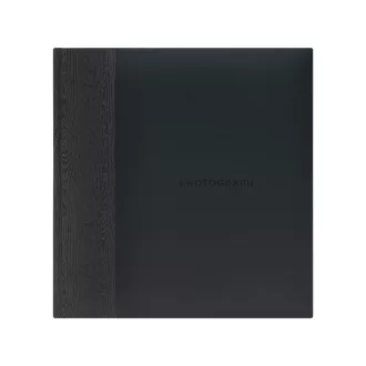   Kenro Kington fotóalbum, memo, 200db 10x15, faerezet minta, PHOTOGRAPH dombornyomott felirat, fekete