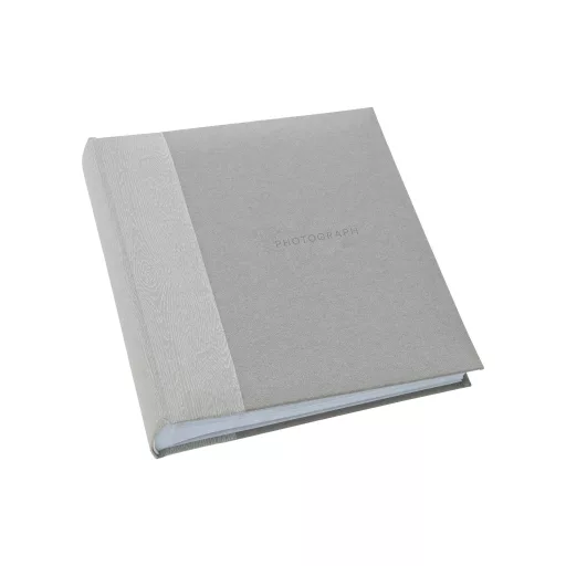 Kenro Kington fotóalbum, memo, 200db 10x15, faerezet minta, PHOTOGRAPH dombornyomott felirat, szürke