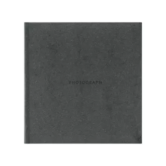   Kenro Signature fotóalbum, memo, 200db 10x15, PHOTOGRAPH felirat, újrahasznosított bőr, szürke