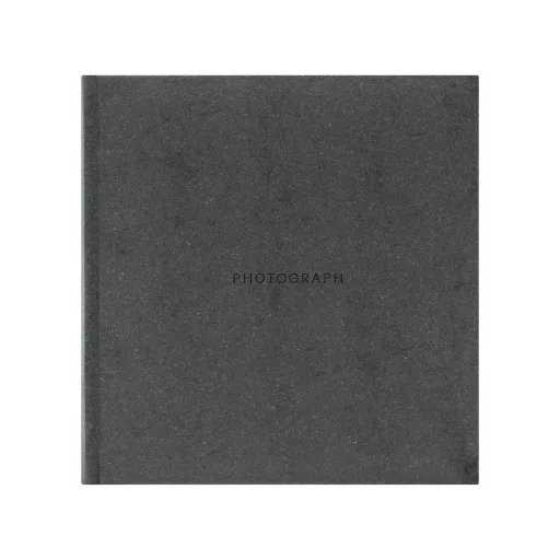 Kenro Signature fotóalbum, memo, 200db 10x15, PHOTOGRAPH felirat, újrahasznosított bőr, szürke