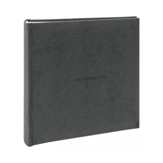   Kenro Signature fotóalbum, memo, 200db 10x15, PHOTOGRAPH felirat, újrahasznosított bőr, szürke