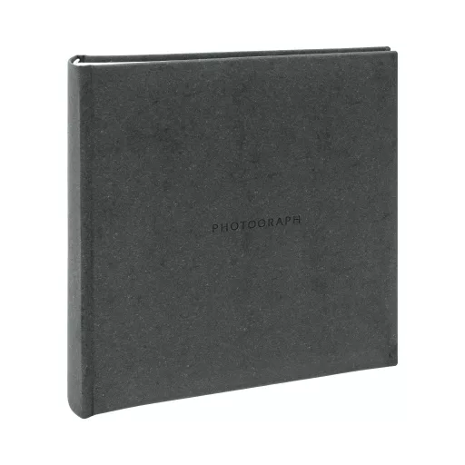 Kenro Signature fotóalbum, memo, 200db 10x15, PHOTOGRAPH felirat, újrahasznosított bőr, szürke