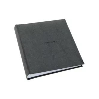   Kenro Signature fotóalbum, memo, 200db 10x15, PHOTOGRAPH felirat, újrahasznosított bőr, szürke