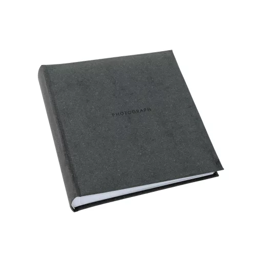 Kenro Signature fotóalbum, memo, 200db 10x15, PHOTOGRAPH felirat, újrahasznosított bőr, szürke