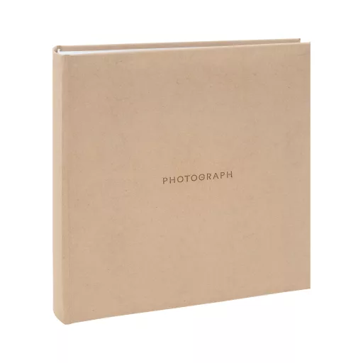 Kenro Signature fotóalbum, memo, 200db 10x15, PHOTOGRAPH felirat, újrahasznosított bőr, homok
