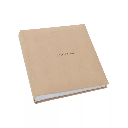 Kenro Signature fotóalbum, memo, 200db 10x15, PHOTOGRAPH felirat, újrahasznosított bőr, homok