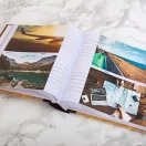 Kenro Kusso Travel Lagguage Tag fotóalbum, memo, 200db 10x15, ablakos borító, térkép minta, barna