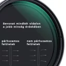 K&F Concept NANO-X, VARIO ND 2-32 szűrő, W/O Black cross, vízlep., karcálló, +3db törlőkendő, 52mm