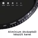 K&F Concept NANO-X, VARIO ND 2-32 szűrő, W/O Black cross, vízlep., karcálló, +3db törlőkendő, 55mm