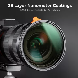   K&F Concept NANO-X Slim, HD, VARIO ND 2-400 változtatható szürkeszűrő, vízlepergető, karcálló, 55mm