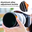 K&F Concept NANO-X Slim, HD, VARIO ND 2-400 változtatható szürkeszűrő, vízlepergető, karcálló, 62mm