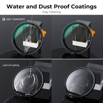   K&F Concept NANO-X Slim, HD, VARIO ND 2-400 változtatható szürkeszűrő, vízlepergető, karcálló, 77mm