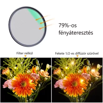   K&F Concept 52MM Nano-X Black Mist lágyító szűrő 1/2, Karcálló