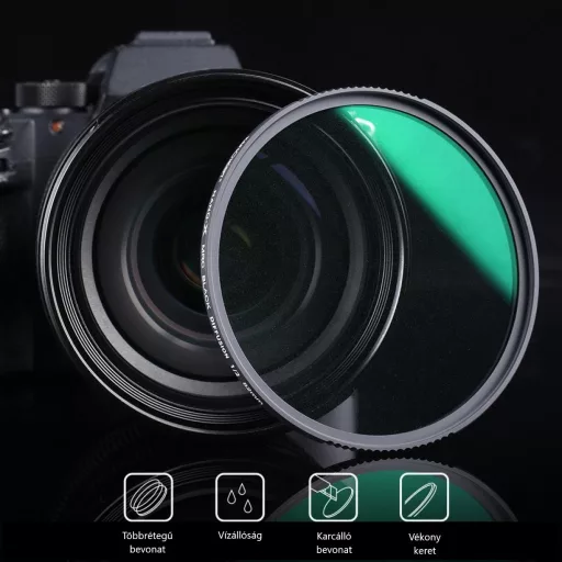 K&F Concept 49MM Nano-X Black Mist lágyító szűrő 1/2, Karcálló -