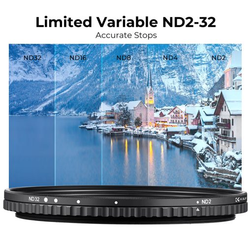 K&F Concept NANO-X, VARIO ND 2-32 szűrő, W/O Black cross, vízlep., karcálló, +3db törlőkendő, 62mm