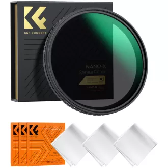   K&F Concept NANO-X, VARIO ND 2-32 szűrő, W/O Black cross, vízlep., karcálló, +3db törlőkendő, 72mm