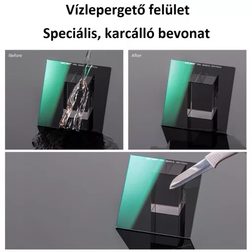 K&F Concept 100*100*2 mm, Nano-X négyzet alakú lapszűrő, ND4, vízálló, karcálló, zöld bevonatú + tok