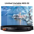 K&F Concept NANO-X, CPL+VARIO ND2-32 szűrő, w/o black cross, HD, vízlep, karcálló, törlőkendő, 43mm