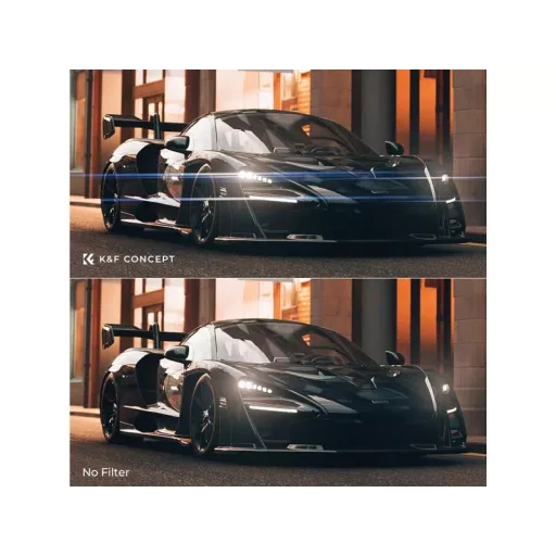 K&F Concept NANO-X series, Blue Streak szűrő, vízlepergető, karcálló, zöld bevonat, 77mm